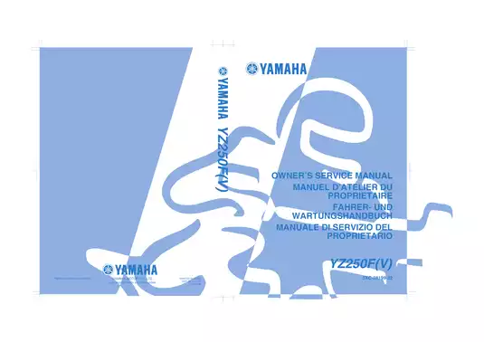 Yamaha YZ250F (2005) Owner’s Service Manual Preview image 1