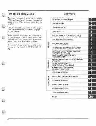Honda ATC 250ES Service Manual (1985 Model) - Repair, Maintenance & Troubleshooting Guide Preview image 2
