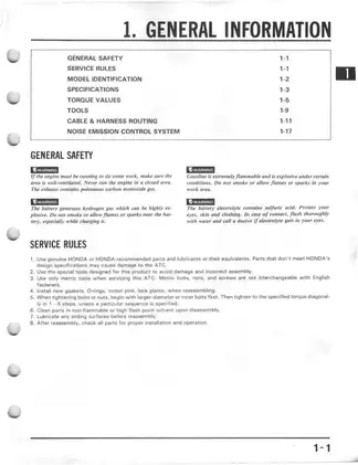 1985-1987 Honda ATC 250ES Big Red service manual Preview image 3