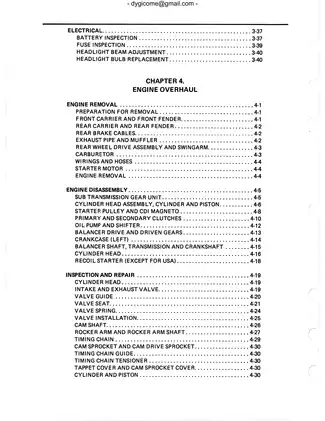 Comprehensive Yamaha YFM250W Service Manual (2000-Current) Preview image 5