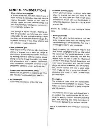 Comprehensive Suzuki Motorcycle Manual for Maintenance & Troubleshooting Preview image 3
