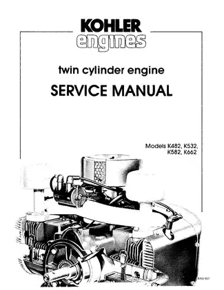Kohler K482, K532, K582, K662 twin cylinder engine service manual Preview image 1