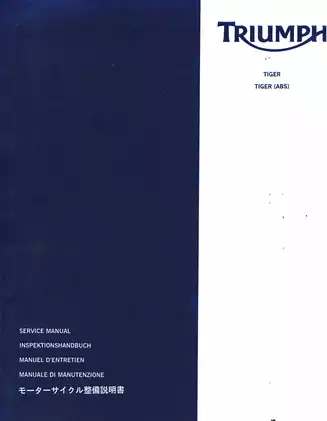 Triumph Tiger Motorcycle Service Manual (2006-2009) - Comprehensive Guide for Maintenance and Repair