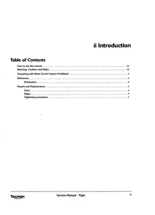 2007-2011 Triumph Tiger 1050 service manual Preview image 4