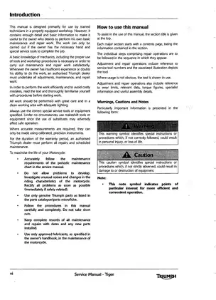 2007-2011 Triumph Tiger 1050 service manual Preview image 5