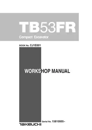 Takeuchi TB53FR compact excavator workshop manual Preview image 1