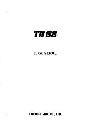 Takeuchi TB68 compact excavator workshop manual Preview image 5