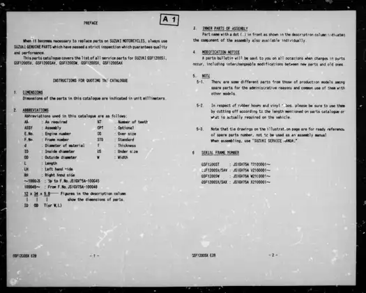 1996-1999 Suzuki GSF1200, GSF1200S Bandit service manual
