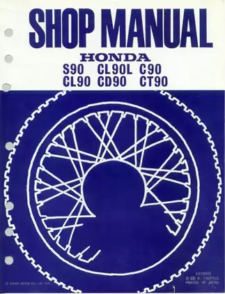 Honda 90 Series Motorcycle Shop Manual (S90, CL90, CD90, C90, CT90)