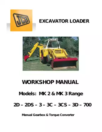 JCB 2D, 2DS, 3, 3C, 3CS, 3D, 700 excavator loader workshop manual Preview image 1