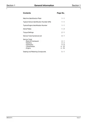 JCB 4CX Backhoe Loader Service Manual (Publication No. 9803/3275) Preview image 3