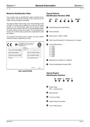 JCB 4CX Backhoe Loader Service Manual (Publication No. 9803/3275) Preview image 4