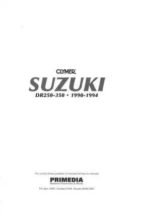 1990-1994 Suzuki DR350 service manual Preview image 2