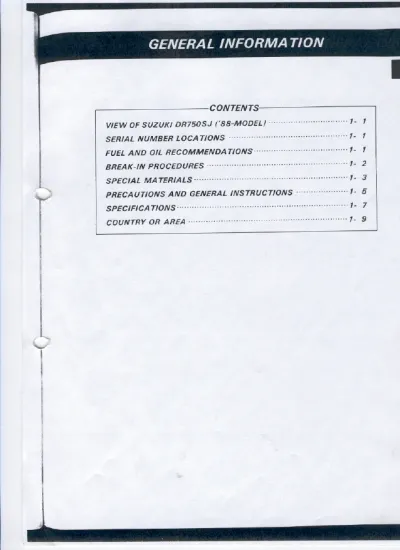Preview: 1988–1997 Suzuki DR750SJ Factory Service Manual (P/N 99500-47010-01E)