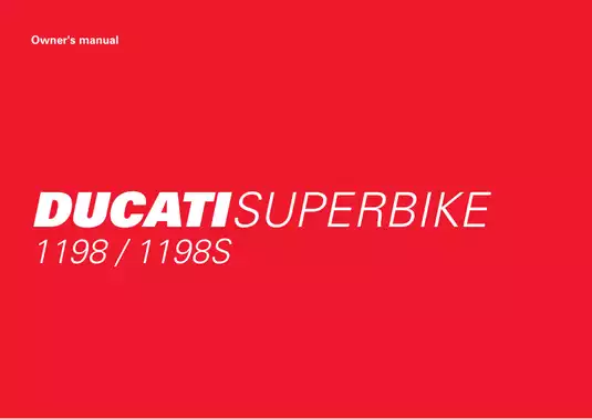 2009 Ducati 1198, 1198S Superbike manual