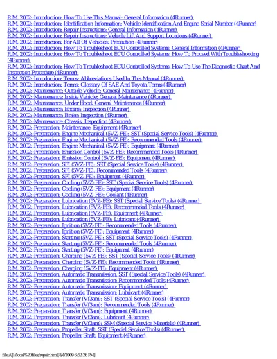 Preview: 1996–2002 Toyota 4Runner Service & Repair Manual (P/N RM887U)