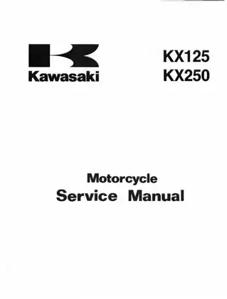 Kawasaki KX125 & KX250 Motorcycle Service Manual (1994-1998) Preview image 5