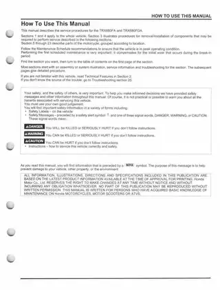 Honda TRX680FA & TRX680FGA Service Manual (2006-2012) Preview image 3