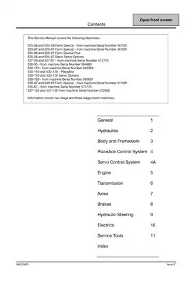 JCB 525, 527, 530, 535, 537, 500 series telescopic handler service manual Preview image 3