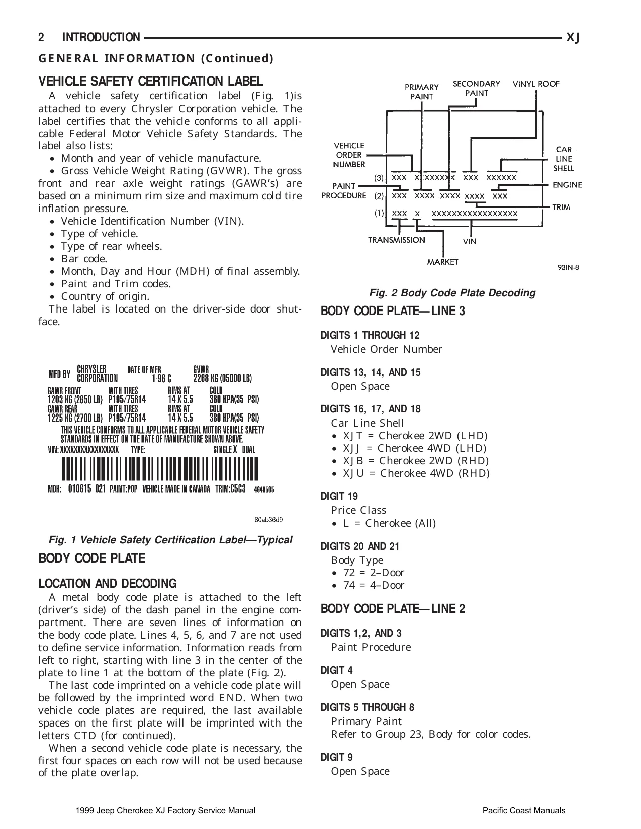 1999 Jeep Cherokee XJ, SE, Sport, Classic, and Limited Series, 2.5L, 4.0L factory service manual Preview image 4