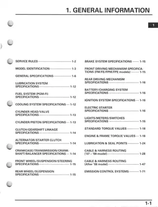 Honda TRX420 Service Manual (2007-2012): Comprehensive Guide for Professionals Preview image 5