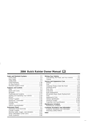 2004-2007 Buick Rainier owner manual Preview image 1