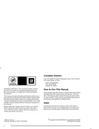 2004-2007 Buick Rainier owner manual Preview image 2