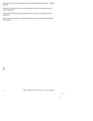 Xerox Phaser 6200 Color Laser Printer Service Manual Preview image 4