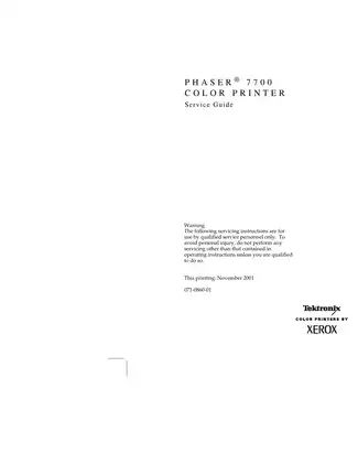 Xerox Phaser 7700 color laser printer service guide Preview image 1
