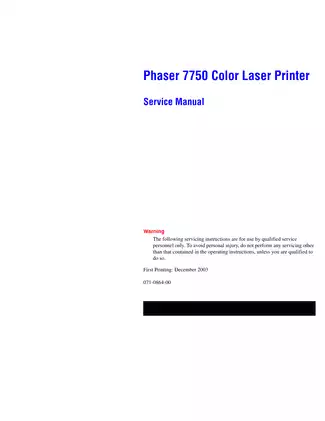 Xerox Phaser 7750 laser color printer service manual Preview image 3