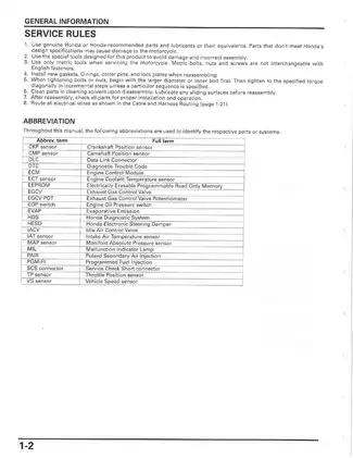 Honda CBR600RR Motorcycle Service Manual (2007) Preview image 4