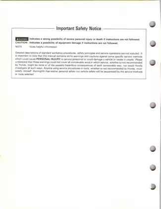 Honda TRX90 Service Manual (1993-2005) - Comprehensive Maintenance Guide Preview image 2