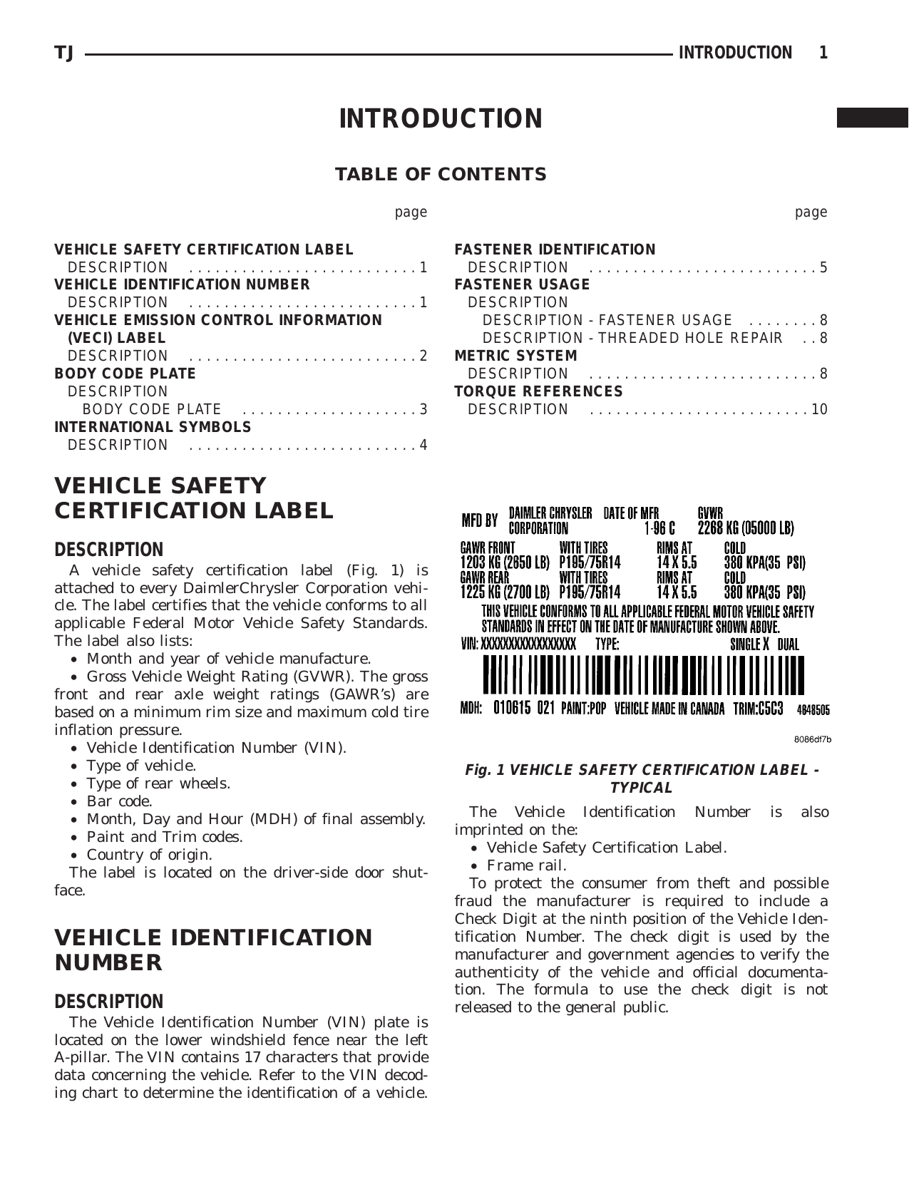 2003 Jeep Wrangler shop manual Preview image 2