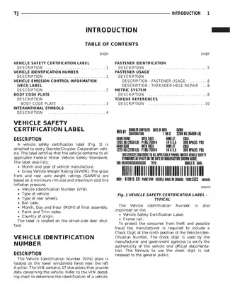 2003 Jeep Wrangler shop manual Preview image 2