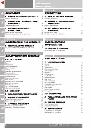 Ducati Monster S2R 1000 Manual 2006 - Comprehensive Service Guide Preview image 2