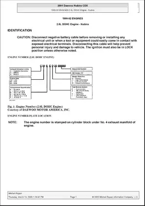 1997-2000 Daewoo Nubira service manual