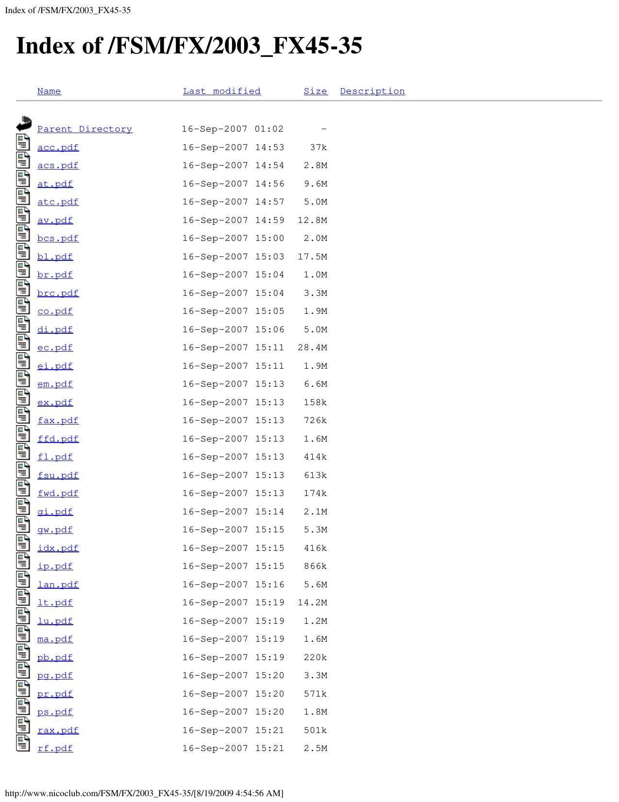 2003-2008 Infiniti FX45, FX35 shop manual