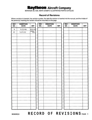 Raytheon Aircraft Bonanza 36, A36, A36TC & B36TC Illustrated Parts Catalog | Comprehensive Guide for Maintenance and Repairs Preview image 4