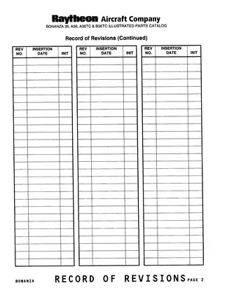Raytheon Aircraft Bonanza 36, A36, A36TC & B36TC Illustrated Parts Catalog | Comprehensive Guide for Maintenance and Repairs Preview image 5