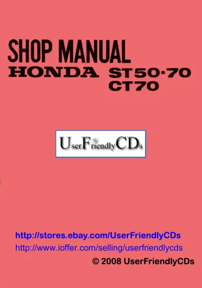 Preview: Honda ST50 / ST70 / CT70 Factory Shop Manual (OEM)