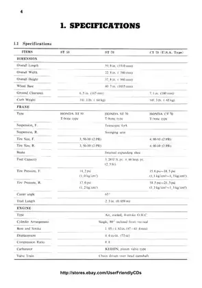 Honda ST50, ST70, CT70 shop manual Preview image 5