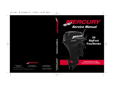 Preview: Mercury 25 BigFoot FourStroke Outboard Motor 1998 Service Manual (P/N 90-854785R2)