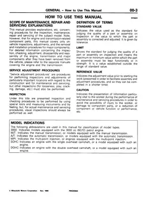 1991-1995 Mitsubishi Sigma repair and service manual Preview image 3