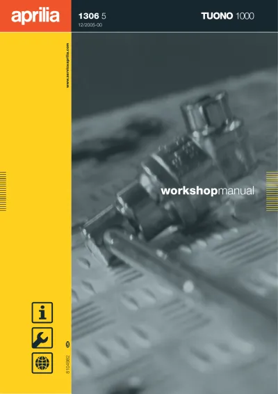 Preview: Aprilia Tuono 1000 2005–2009 OEM Workshop & Repair Manual (P/N 1306 5 / 8104982 UK)