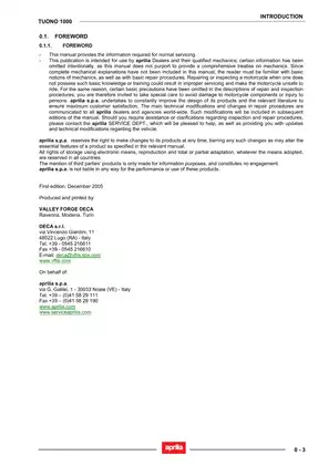 Aprilia Tuono 1000 Workshop Manual (2005-2023) - Comprehensive Repair & Service Guide Preview image 4