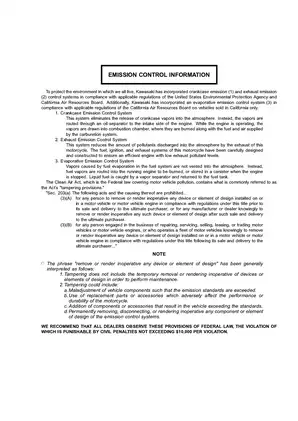 Kawasaki Ninja ZX-9R Motorcycle Service Manual (2001 Edition) Preview image 5