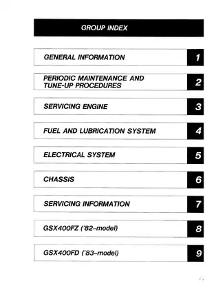 1980-1986 Suzuki GSX400F, GSX400FX, GSX400FZ, GSX400FD, GSX400E, GSX400L, GSX400S, GSX400FW service manual Preview image 5
