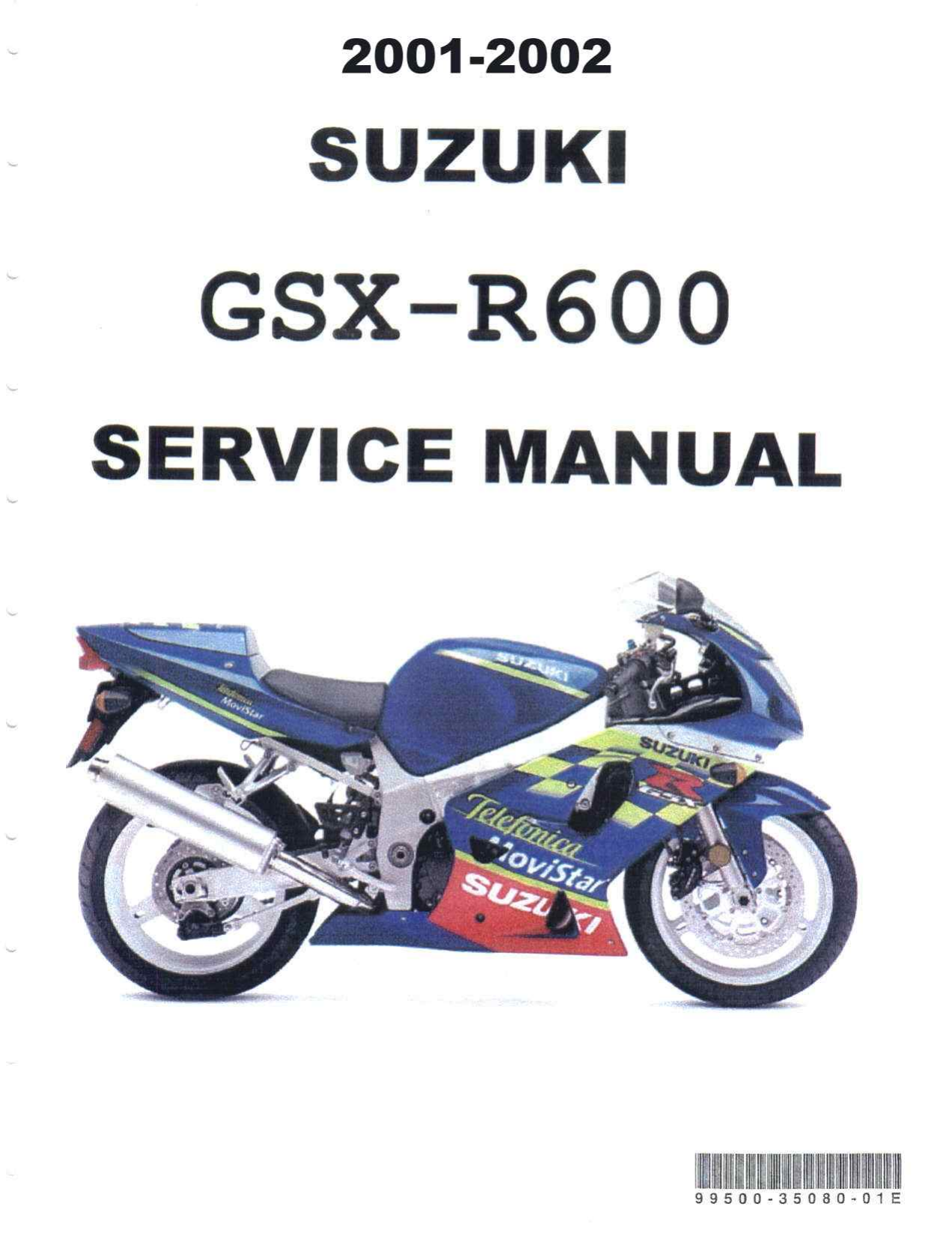 2001-2002 Suzuki GSX-R 600 service manual Preview image 1