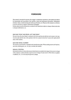 Takeuchi WL1-101E4 Compact Excavator Workshop Manual (2000) Preview image 2