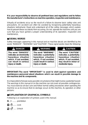 Takeuchi TB014, TB016 compact excavator operators manual Preview image 3